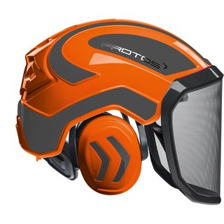 Protos® Integral Forest Helm  Metal Visier F39 Orange - Grau Einheit