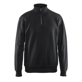 Sweatshirt mit Half-Zip Schwarz Schwarz S
