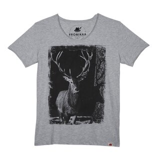 Vronikaa T-Shirt Herren Hirsch grau-melange S